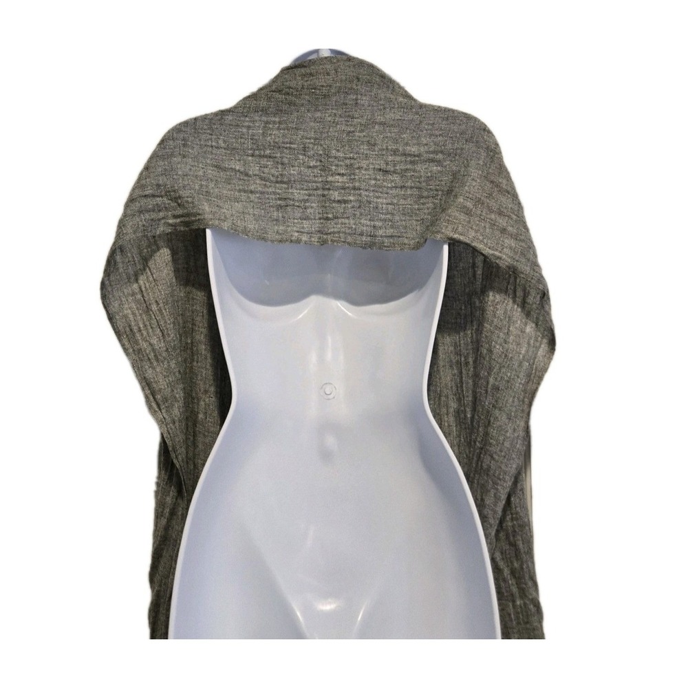 100% Cashmere Scarf Shawl Made in Nepal Gray Woven Long Rectangular 27' X 78" - Picture 3 of 8
